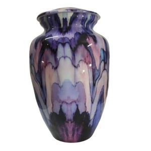 Urna Funeraria de Aluminio con Acabado Esmaltado Azul Estilo Americano para Cenizas Humanas Adultas, 10 Pulgadas, Urna Moderna para Funeral y Memorial - Product Image 1