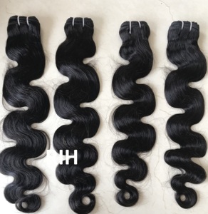 Extensiones de cabello humano Remy, mechones de pelo negro Natural, ondulado, sin procesar, cutícula, Natural - Product Image 2