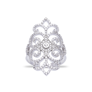 Cocktail Design Shiny Zircon Stone Cluster <b>Ring</b> Turkish Handcrafted Wholesale 925 Sterling Silver Jewelry - Product Image 1