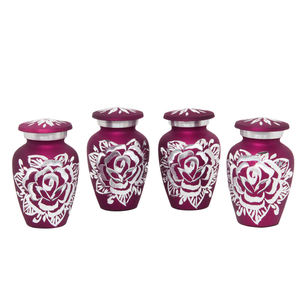 Elegant Quality Crafted with a Great Precision Keepsake Mini Cremation Urn for Human Ash - Set of 4 - With Case and 4 Pouches - Product Image 4