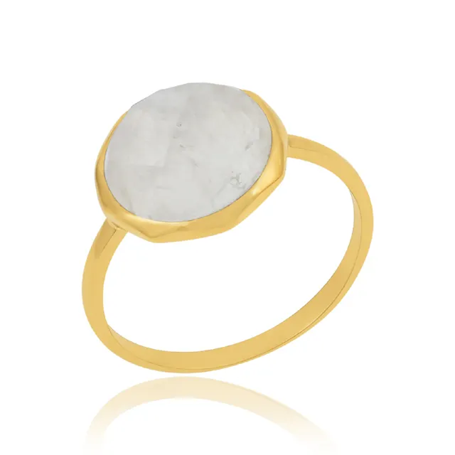 Лидер продаж, чистое и настоящее позолоченное кольцо, 925 стерлингового серебра, Радужный Лунный Камень, драгоценный камень, кольцо для женщин, ювелирные изделия