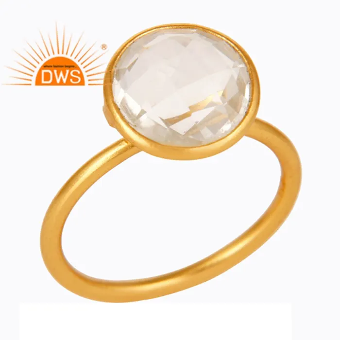 22k желтое позолоченное кольцо с овальной вставкой из стерлингового серебра кольцо круглого сечения с украшением в виде кристаллов кварца кольцо с драгоценным камнем ювелирные изделия поставщики