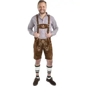 Celana Olahraga Pria Bavaria Jerman Terbaru Celana Kulit Desain untuk Pria Lederhosen Brown - Oktoberfest