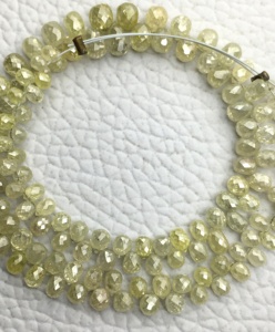 Light Yellow Natural Diamond Faceted Pear Shape 3mm <b>Stone</b> Beads for Quality Jewelry Necklace/<b>Bracelet</b> Amazing Wholesale Price - Product Image 3