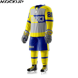 El uniforme personalizado de hockey sobre hielo de poliéster 100% acepta cualquier nombre y números conjuntos elegantes - Product Image 4