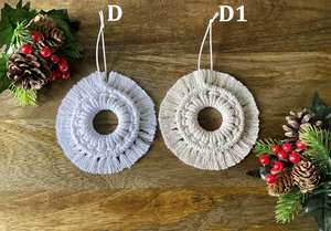 Grands dessous de verres de noël en macramé, flocons de neige en macramé à suspendre au mur - Product Image 5