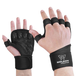 Logotipo personalizable Guantes de gimnasio Silicona transpirable Medio dedo Entrenamiento Fitness Ejercicio Guantes de levantamiento de pesas Fabricante - Product Image 1