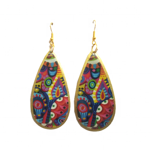 ต่างหูทรงหยดน้ำ ดีไซน์ชนเผ่า ชุบทอง ทำจากโลหะผสมเคลือบอีนาเมล สไตล์คริสเตียน ทันสมัย ขายส่ง เครื่องประดับสำหรับผู้หญิงและเด็กผู้หญิง - Product Image 2