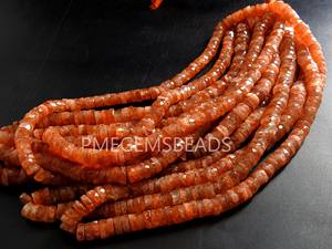 100% naturel Orange pierre de soleil à facettes pneu pièce bouton roue lâche pierre collier Bracelet grossiste fournitures pour la fabrication de bijoux - Product Image 6