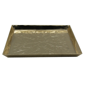 Hot Selling Kitchenware High Quality Brass Coated Valuable Square Metal Tray Gold Dish Plate for Serving Handmade - Product Image 2
