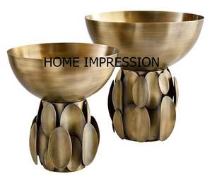 Nuevo patrón, lo último en oro, cuenco de diseño de Chip & Dip de Metal resistente de lujo chapado en oro para servir y decorar en bodas y fiestas - Product Image 4