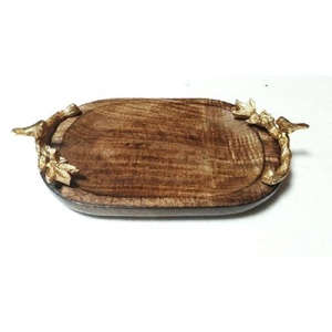 Fabricant indien de plateau de service en bois forme Rectangle plateau de service fait à la main forme personnalisée plat de service fantaisie - Product Image 6