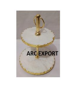 Support en métal plaqué or brillant vintage dessus en ciment vaisselle en gros supports de service à gâteaux mini présentoirs à gâteaux à vendre - Product Image 6