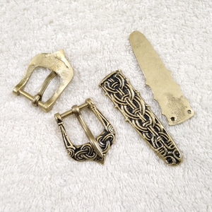 Viking borre phong cách Handmade Đồng vành đai khóa lấy cảm hứng từ birka borre Norway với urnes Phong cách Dây đeo kết thúc phụ kiện - Product Image 4