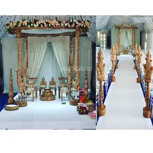 Stylish Swan Mandap for Hindu Wedding Ceremony Perfect Wedding Wooden Carved Swan Mandap Raj Hans Mandap for Royal Weddings