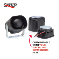 Haut-parleur à cornet SATEP CR041 pour système d'alarme incendie et antivol, personnalisable, 108 dB, matériau ABS, montage sur support