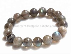 Labradorite Gemstone <b>Bracelet</b> with 10mm Round Natural Pearl Stretchable Cord <b>Healing</b> Crystal Stone Fashion Jewelry for Gifts - Product Image 3