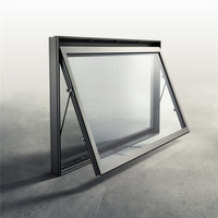 Fenêtre à auvent inférieure, fenêtres fixes supérieures, design moderne, villa, maison, fenêtre à auvent manuelle en aluminium avec section en aluminium