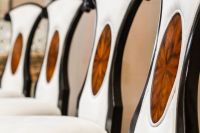 Silla Lateral Austin de Madera de Caoba, Silla de Descanso de Madera Maciza, Diseño Clásico Moderno, Muebles para Sala de Estar, Hogar y Hotel