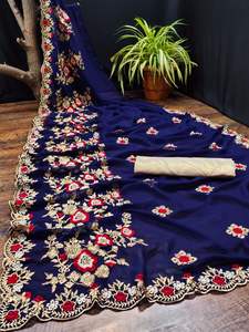 Nouvelle arrivée Filet Sana Silk Saree Ladies Women Indian pour boutique Floor Length Panjabi Saree to Party Wear Saree Women Store Ethnic - Product Image 2