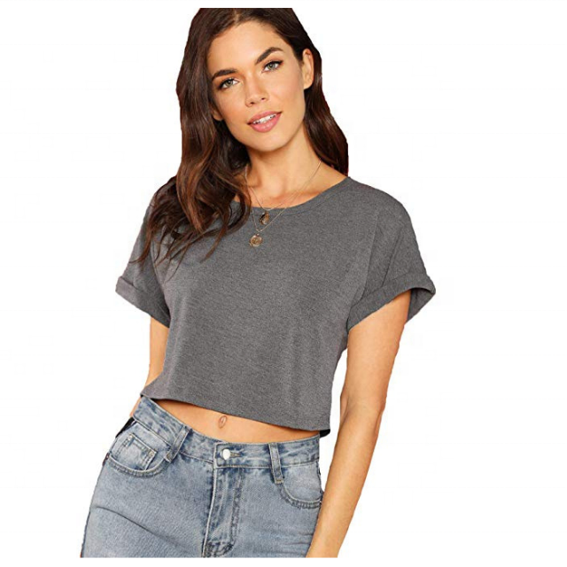 2021 Women's Summer Crop Tops Sexy Short Sleeve Yoga Gym Sports Streetwear Custom Logo Workout Tee Solid Casual Hole Flannel