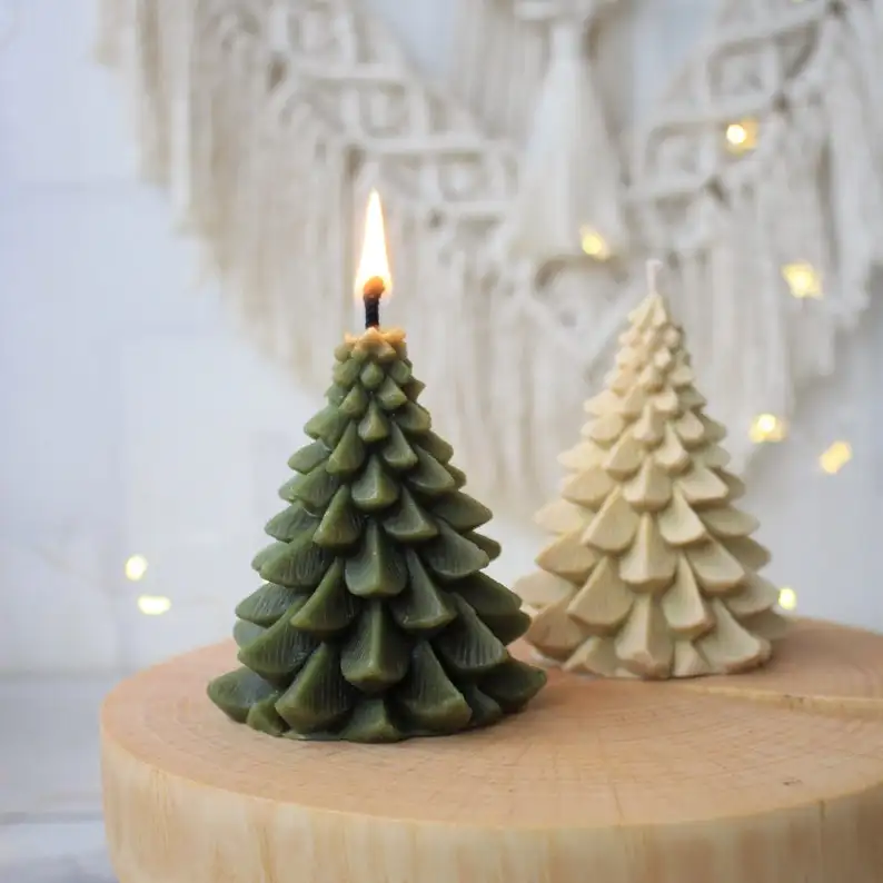 festiva decoration personalized tree shape Christmas candle high quality wholesale price customized soy christmas decor candle