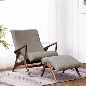 Reproducción de silla perezosa, diseño de Harley Kagan, hecha de madera de teca sólida con Uppholstry