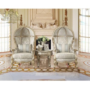 Sillas de salón de madera de estilo europeo para sala de estar, juego de sillas Esquineras de madera talladas a mano de lujo para dormitorio - Product Image 1