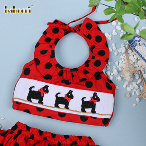 Traje de Baño Bikini para Niñas, Diseño Labrador, Estilo Smocked, Ropa Deportiva Infantil ODM, Secado Rápido y Transpirable - BB899 - Product Image 1