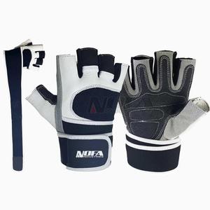 High Quality Leather <b>Fitness</b> <b>Gloves</b> with Wrist Strap Wholesale Price for Outdoor Sports and Gym Bodybuilding Workout Training - Product Image 6