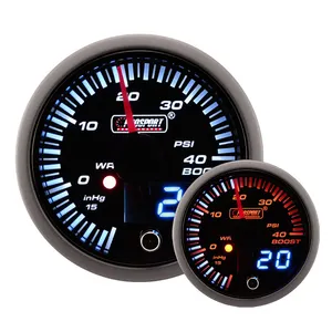 52mm 2 Color LED Electronic Auto Boost Meter Turbo Pressure Gauge