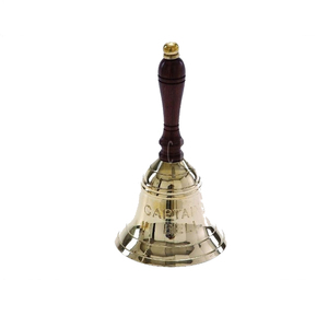 Vintage Brass Nautical Bell Decorative Object | <b>Rustic</b> Marine Ship Bell Home Decor Hanging Bell Antique Style Coastal Decor Gift - Product Image 1