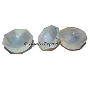 Grey ágata tazón facetado de 45-55mm - Product Image 1