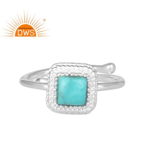 Arizona แหวนพลอยเทอร์ควอยซ์เครื่องประดับเงินแท้925แหวนปรับผู้ค้าส่ง - Product Image 1