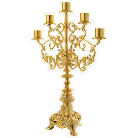 ที่ไม่ซ้ำกันทองเหลืองห้าแขนโบสถ์เชิงเทียนอุปกรณ์ Brassworld อินเดีย - Product Image 2