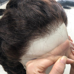 Perruque lace Wig Remy à boucles, perruque cheveux humains vierges lisses, bouclée et vierge, haute qualité, prix de gros - Product Image 2