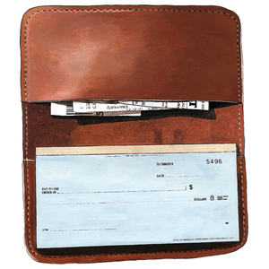 Couverture de chéquier en cuir véritable - Product Image 2