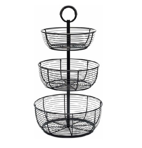 Hot Selling 2025 Nickel Plated Metal Decorative Design Handmade <b>Round</b> Wire Fruit <b>Basket</b> - Product Image 6