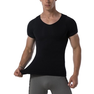 Mens <b>Compressed</b> T <b>Shirt</b> Fashion <b>Design</b> Slim Fit Short Sleeve Sportswear t <b>Shirts</b> with <b>Custom</b> Printing Services - Product Image 2
