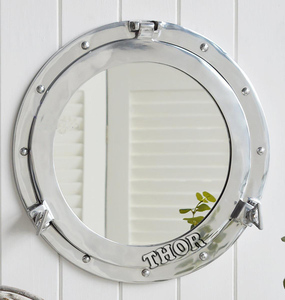 กระจกทรงกลมสำหรับเรือเดินสมุทร ขนาด 16 นิ้ว ชุบนิกเกิล หนักแน่น ทนทาน ใช้ตกแต่งบ้าน ห้องนอน หรือติดผนัง - Product Image 6