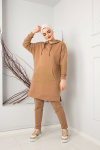 Nouvelle saison femmes survêtement à capuche ensemble de sport vêtements islamiques Abaya caftan musulman islamique mode turc qualité - Product Image 3