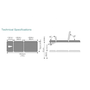 Mesa de Tratamiento Eléctrico de 3 Secciones EU25 con Construcción de PVC + Bobina Laminada en Caliente para Uso en Fisioterapia - Product Image 5