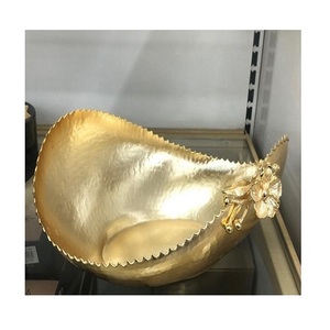 Cuenco decorativo de último diseño en aluminio martillado de color dorado, cuenco decorativo para frutas a precio mayorista - Product Image 1