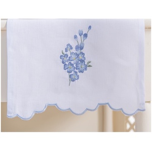 Toalla bordada con bordado de flores azules para invitados, tela de lino 100% de alta calidad, toallas de invitados con borde festoneado, bordado Quang Thanh - Product Image 3