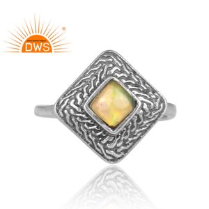 Vintage Look 925 Sterling <b>Silver</b> Jewelry Supplier Ethiopian <b>Opal</b> <b>Ring</b> Manufacturer Oxidized <b>Silver</b> Jewelry - Product Image 2