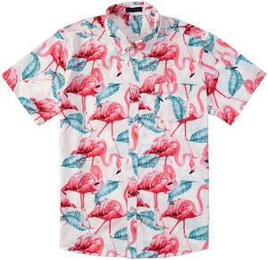 Ropa de salón de moda Hawaiana para hombre, de 2 piezas conjunto a juego, camisetas de media manga corta con botones, pantalones cortos - Product Image 1
