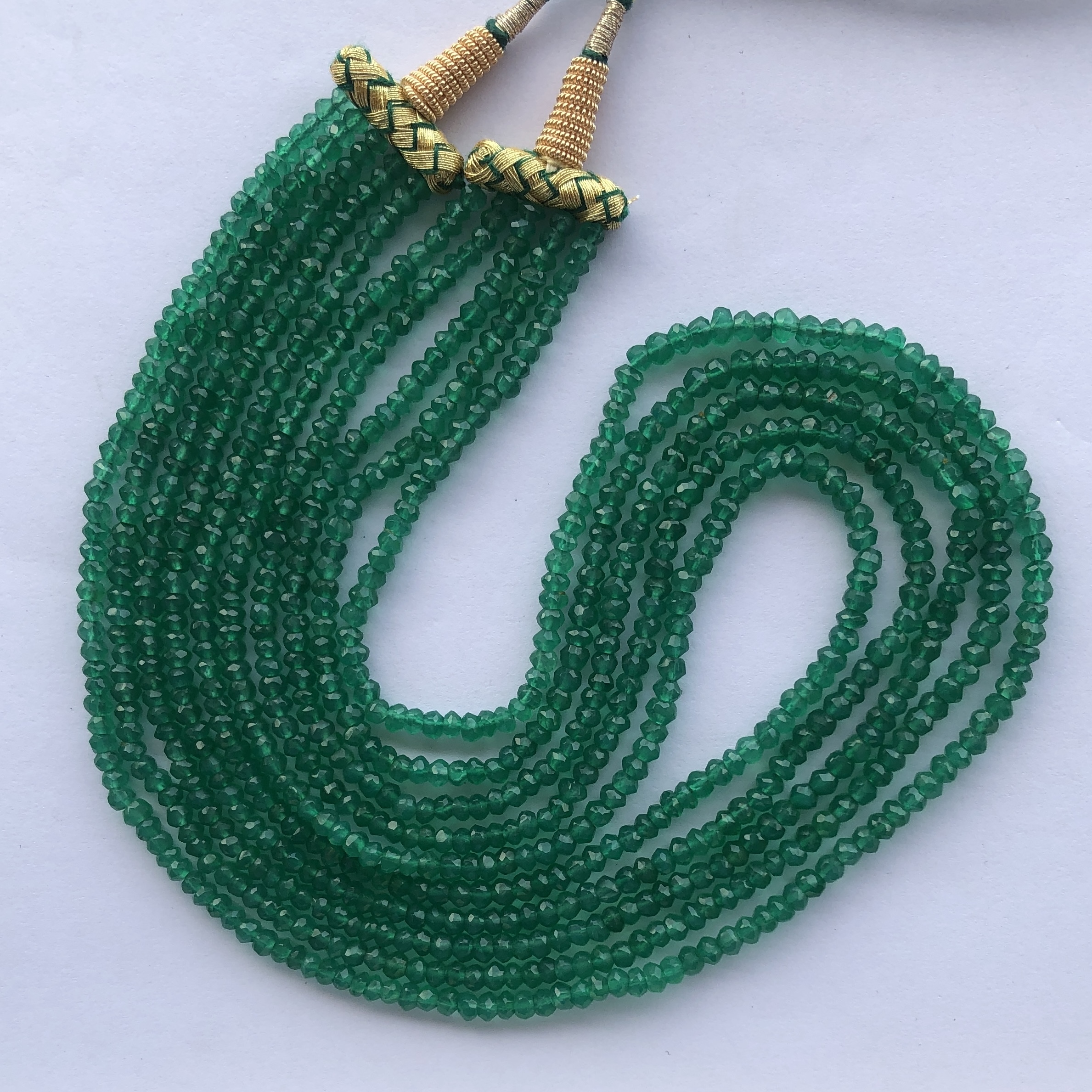 Collier En Pierres Précieuses Naturelles – Rondelles à Facettes Bleues, Longueur 18" Réglable – Fait Main En Inde