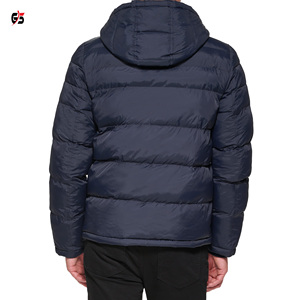 Chaqueta acolchada personalizada para hombre, cuello con capucha con estampado de logotipo, cierre de cremallera, Material de guata de poliéster, servicio OEM, Invierno - Product Image 3