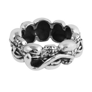 Meilleure vente 925 argent sterling uni oxydé Maori crâne bague mode femmes hommes bijoux - Product Image 2