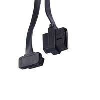 Conector OBD2 Hembra de 16 Pines, Cable Plano Tipo T OBD de 16 Pines Macho a Hembra para Lectura de Códigos de Error OBD2